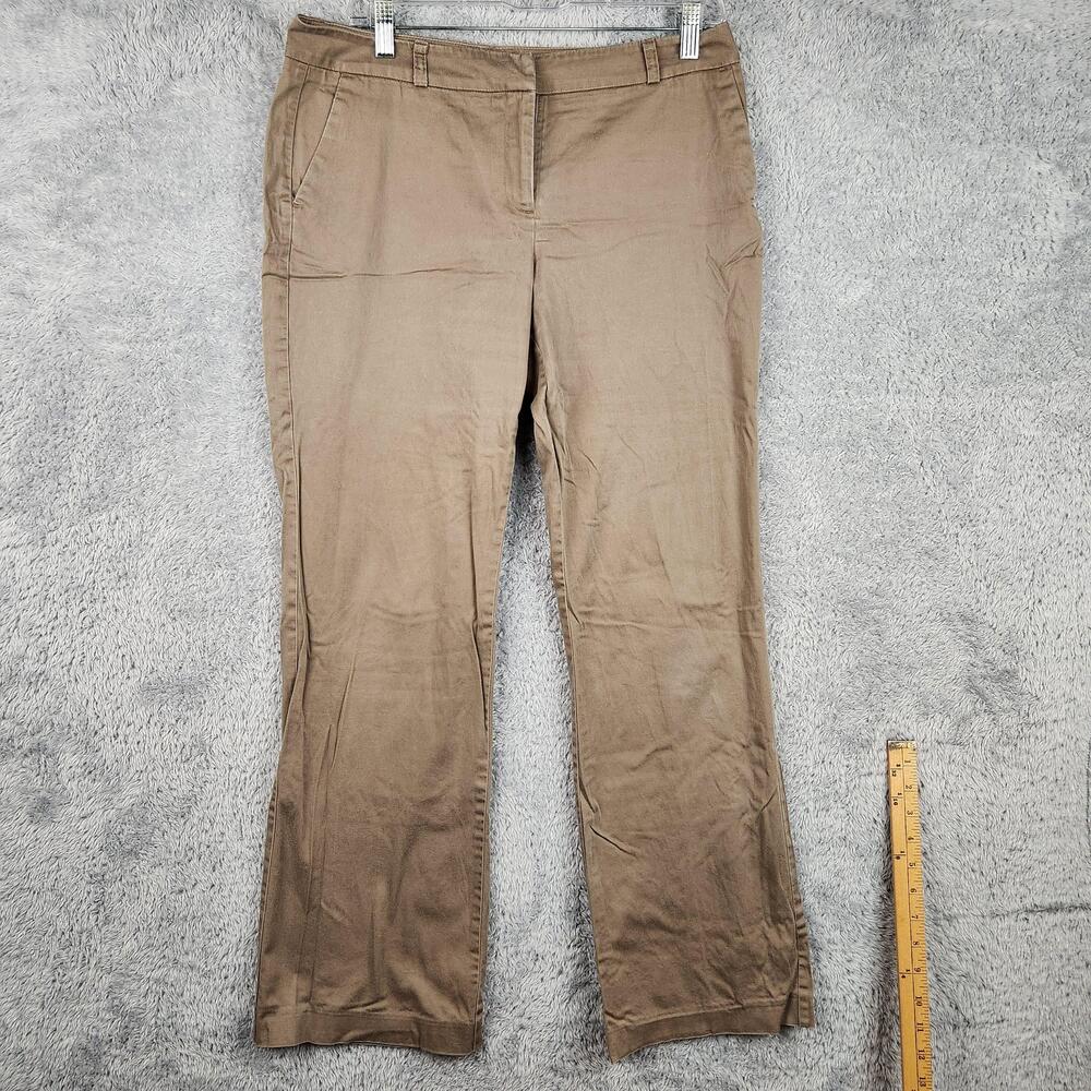 New York & Company Pants Womens 8 Beige Stretch Twill Straight Leg Khakis Work